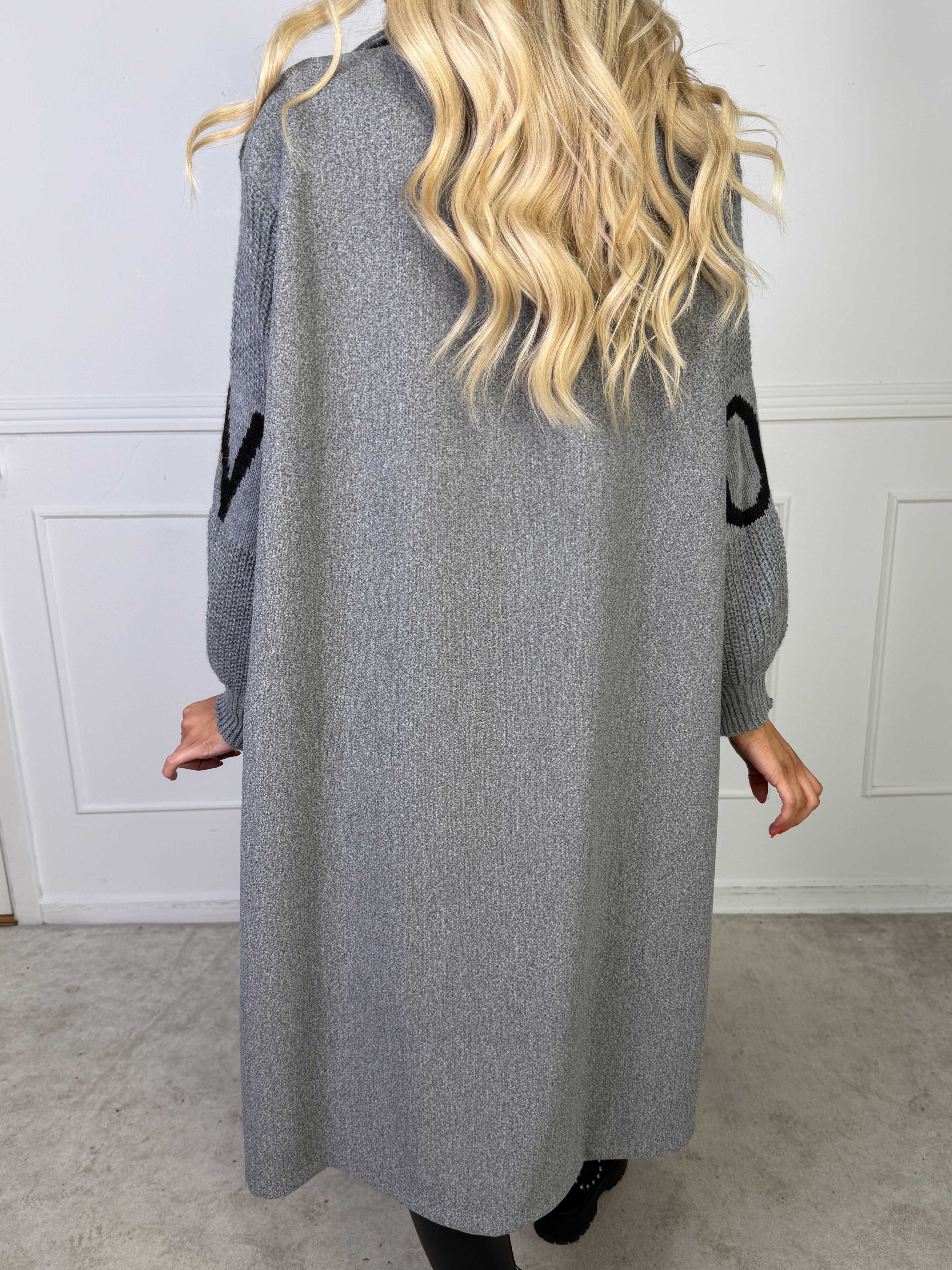 Debbie Midi - Fin frakke med strikærmer